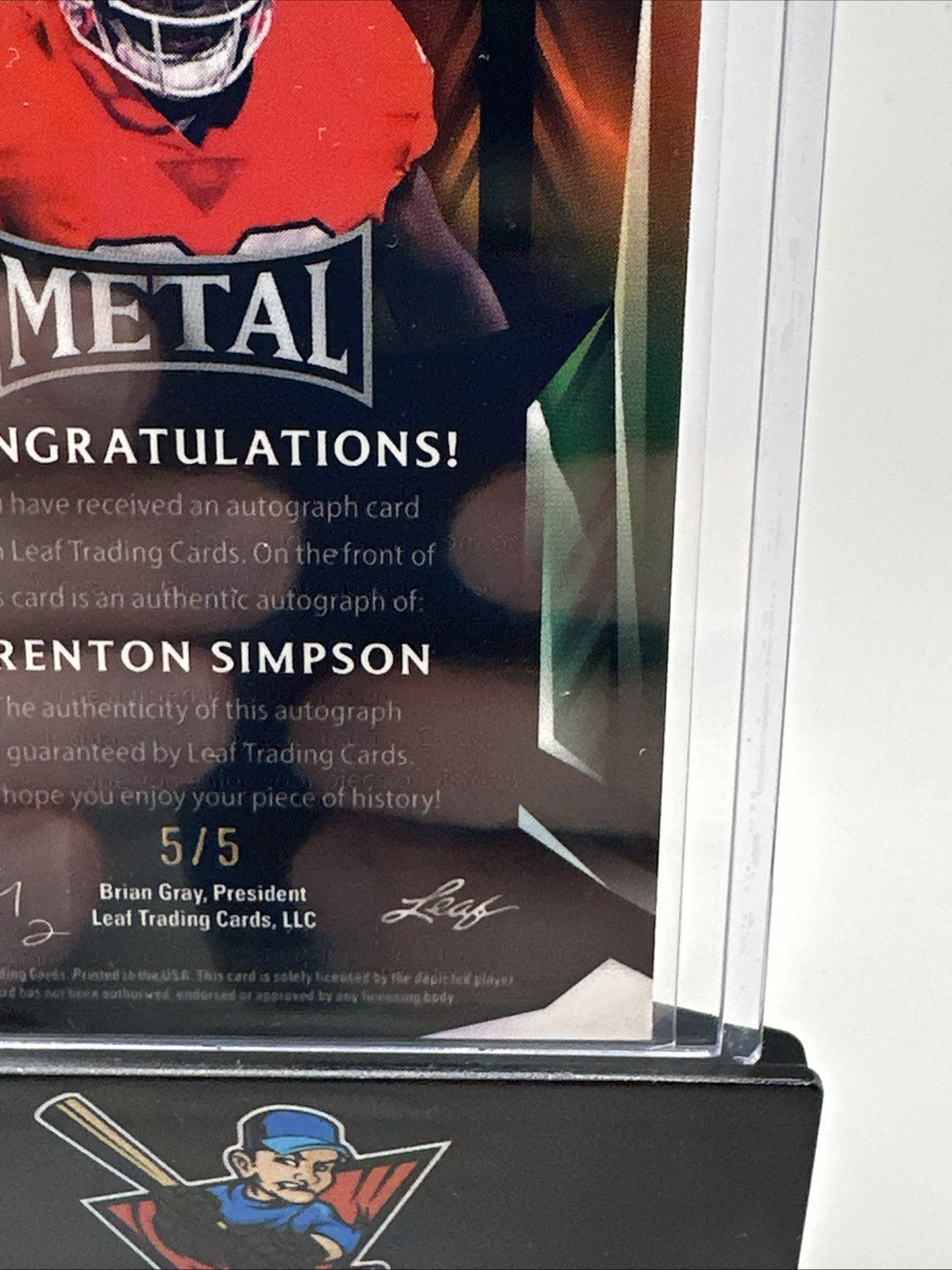 2023 Leaf Metal Trenton Simpson Rookie College Football 5/5