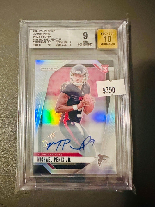 2024 Panini Prizm Autographs Prizms Silver Michael Penix Jr. EXCH #378 BGS 9