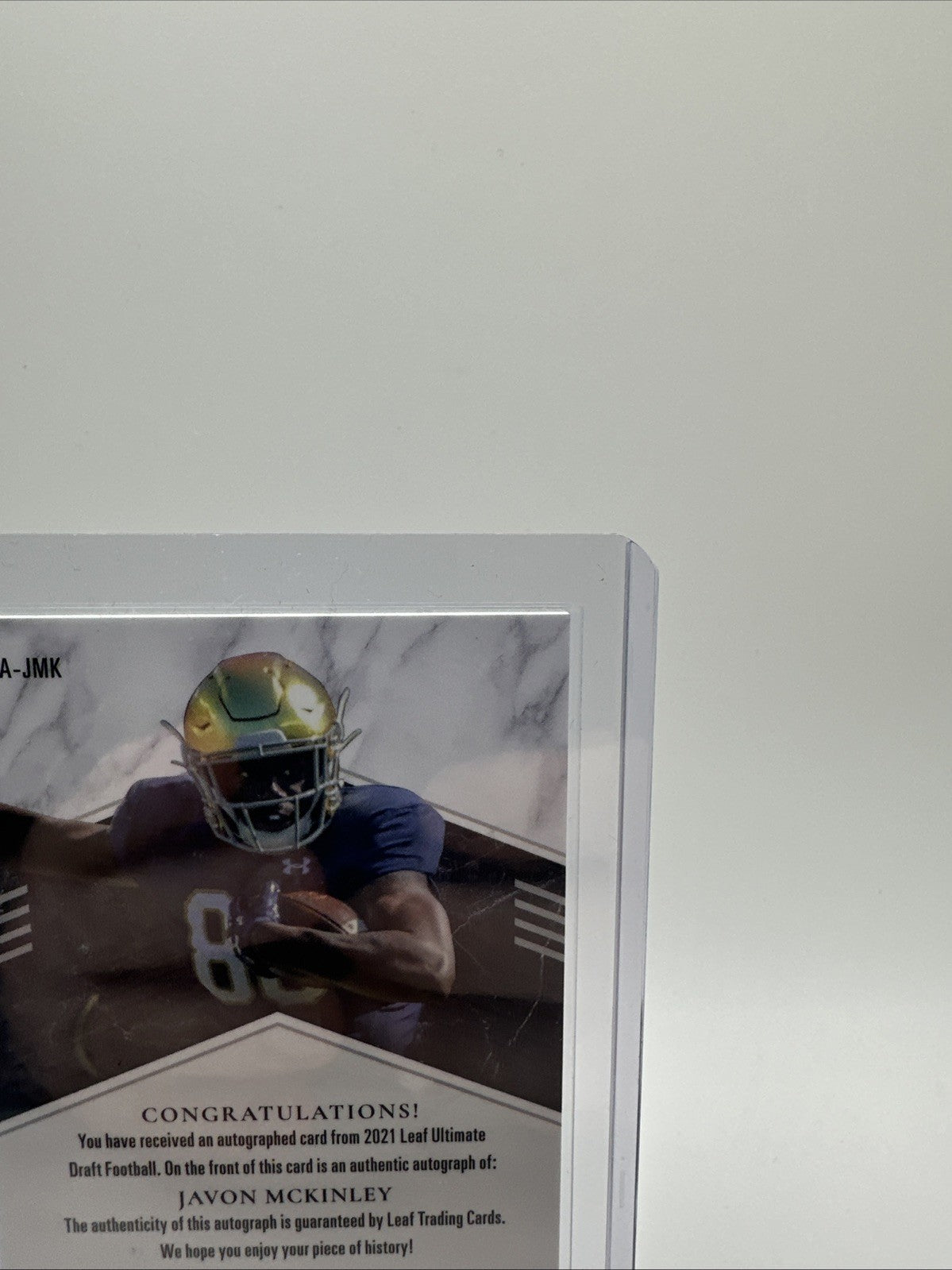 2021 LEAF ULTIMATE DRAFT JAVON MCKINLEY ROOKIE/RC AUTO #18/35
