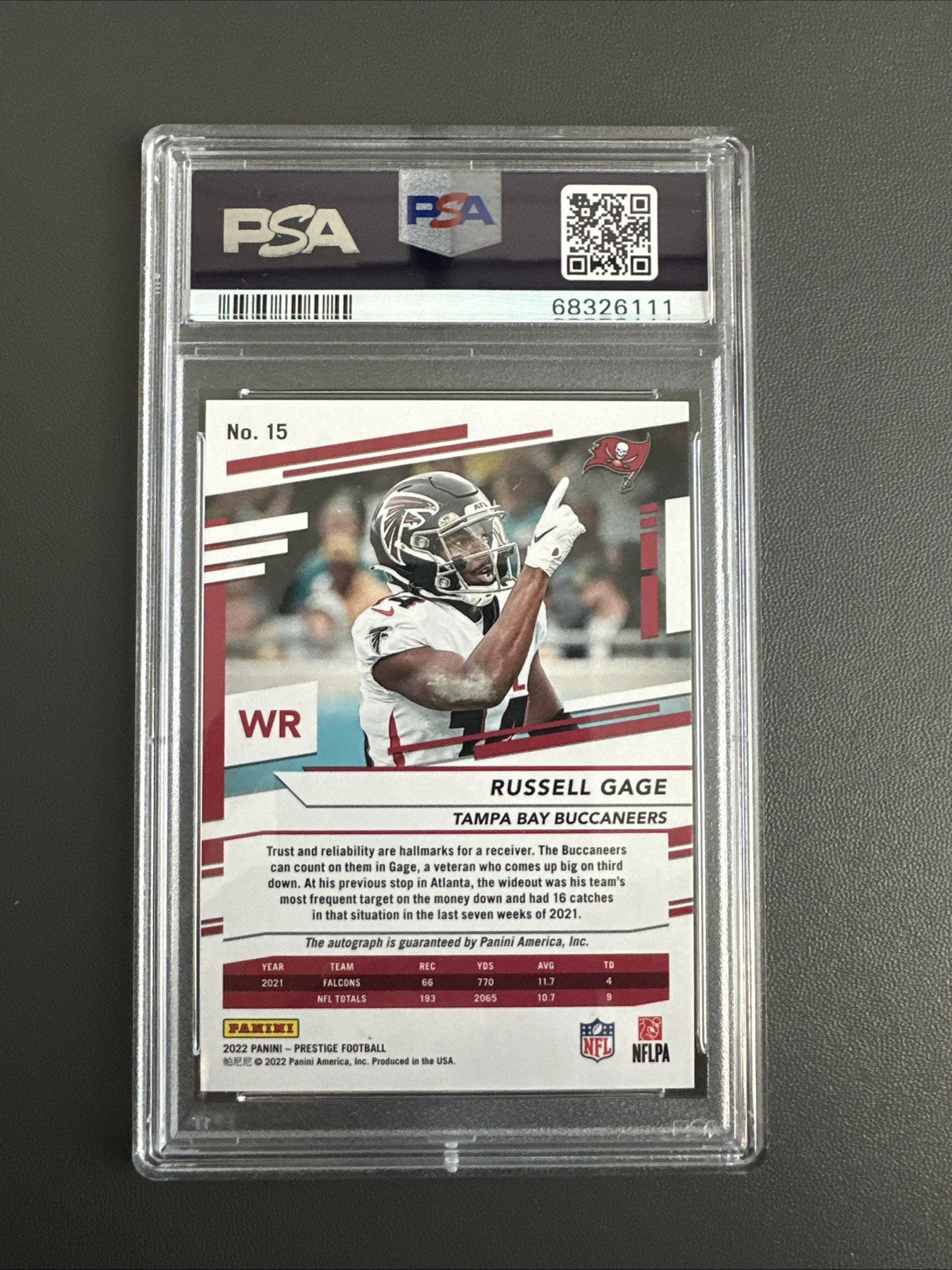 2022 Panini Prestige - Xtra Points Premium Gold X/P #15 Russell Gage PSA 10