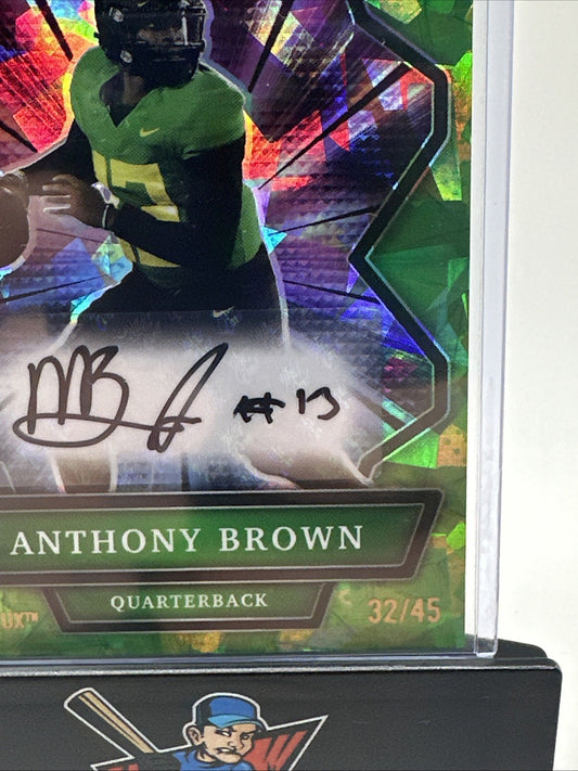 2021-22 Wild Card Alumination NIL ANTHONY BROWN HOLO Green Ice Rookie AUTO /45