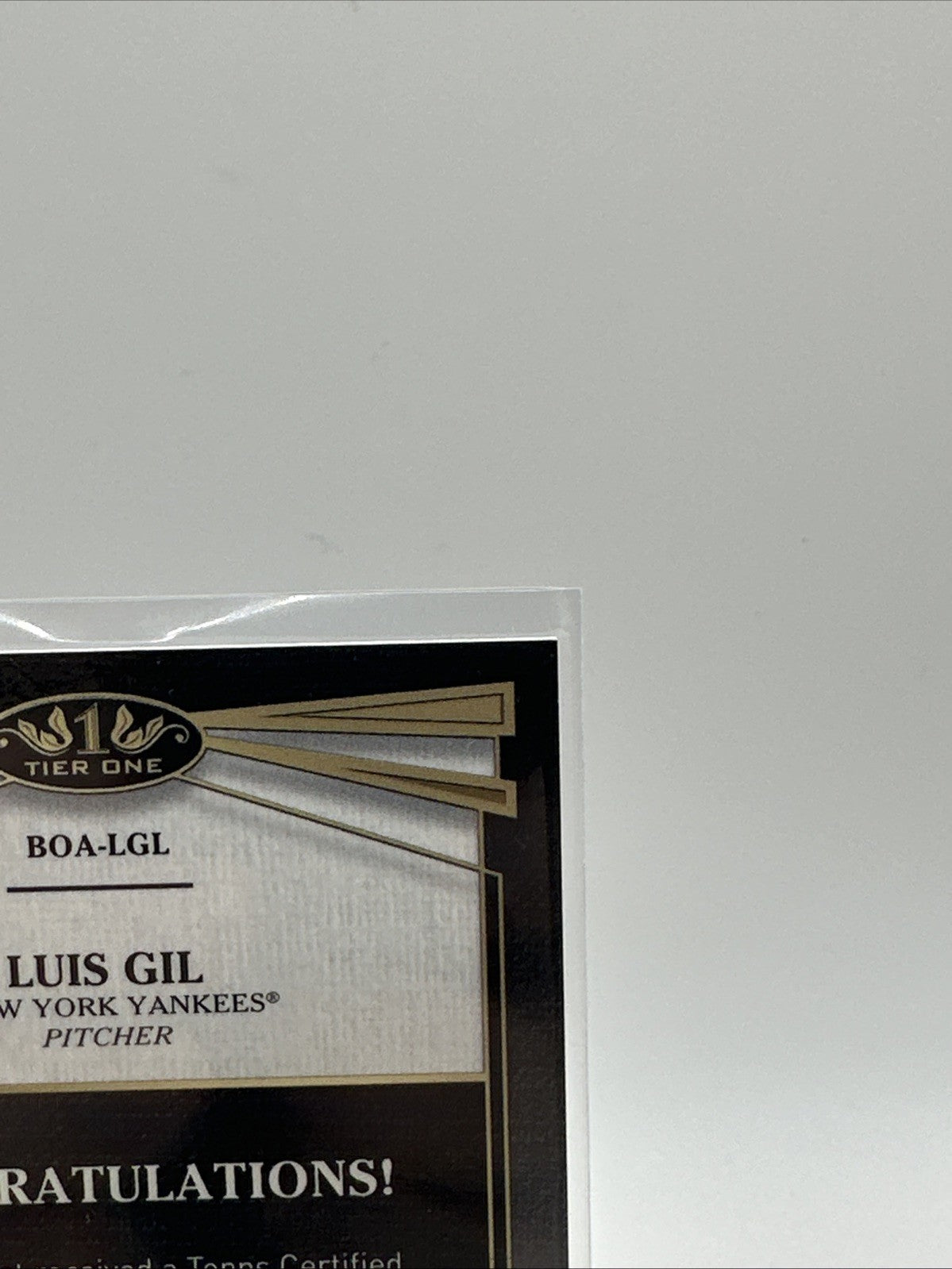 Luis Gil On Card Auto 2022 Topps Tier One Break Out Autograph Card /299. MINT
