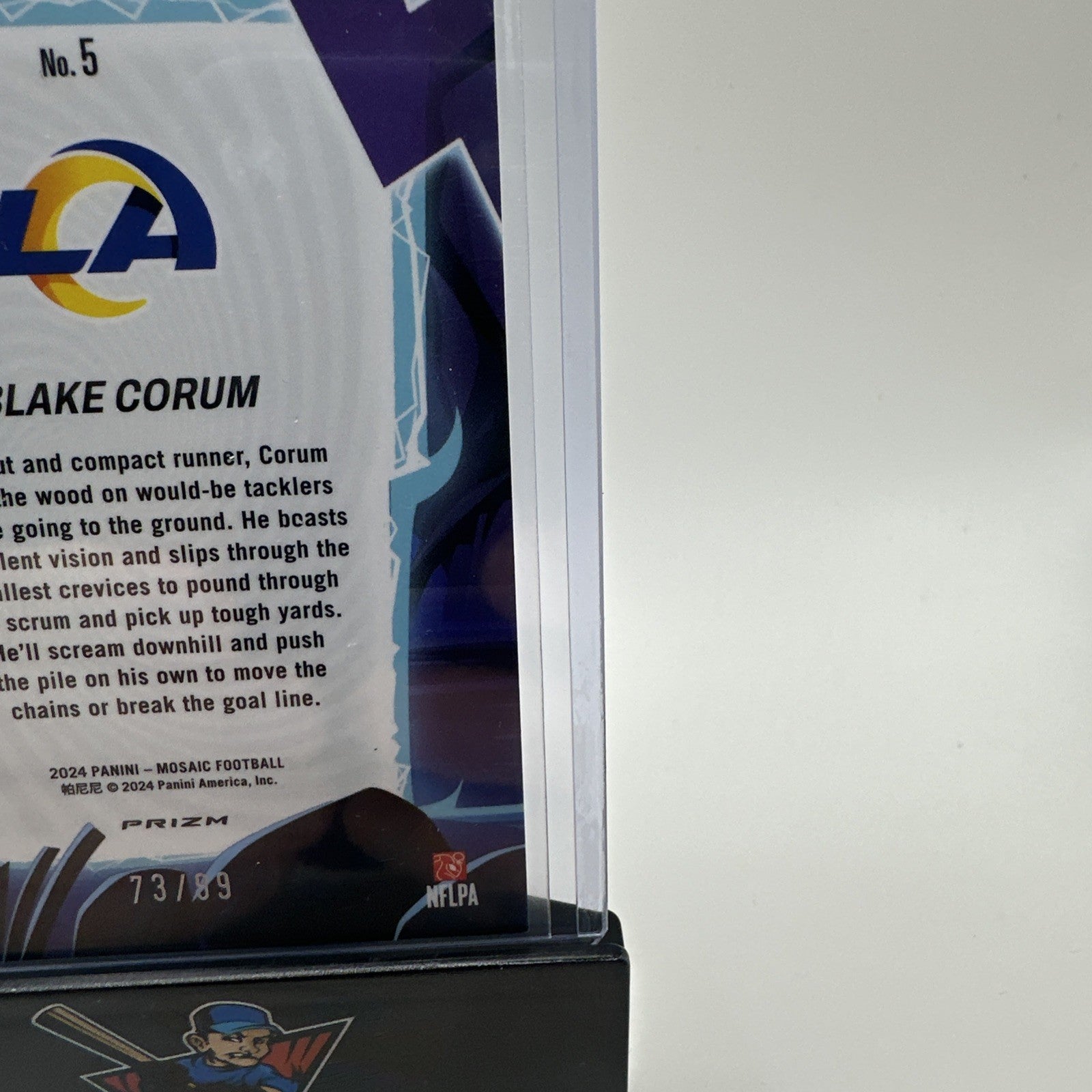 2024 Panini Mosaic Blake Corum #5 RC Rams Storm Silver/Blue 73/99