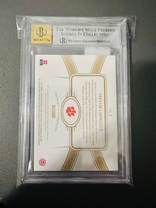 2021 Flawless Trevor Lawrence Collegiate Emerald #1 BGS 8.5