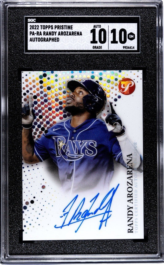 Randy Arozarena 2022 Topps Pristine Auto SGC 10 Auto 10
