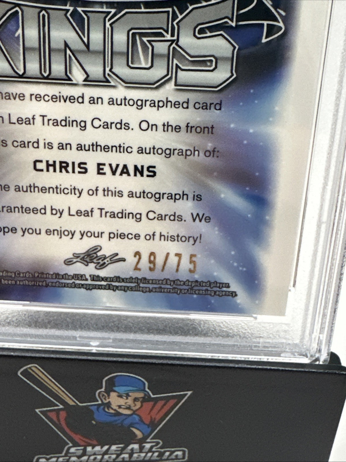 Chris Evans 2021 Leaf Metal Draft Touchdown Kings Auto 29/75 PSA 9