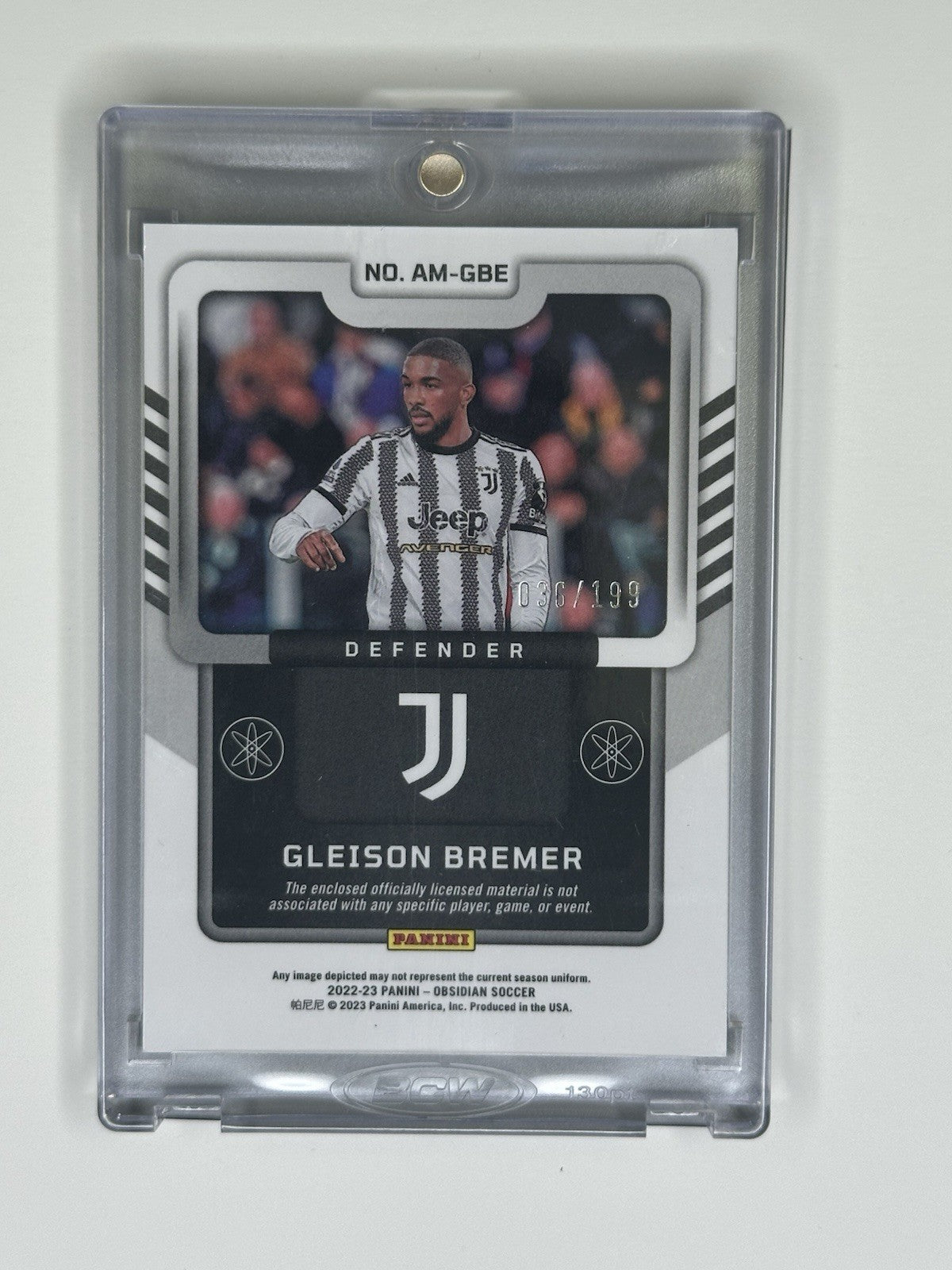 2022-23 Panini Obsidian Gleison Bremer Atomic Material Relic 036/199