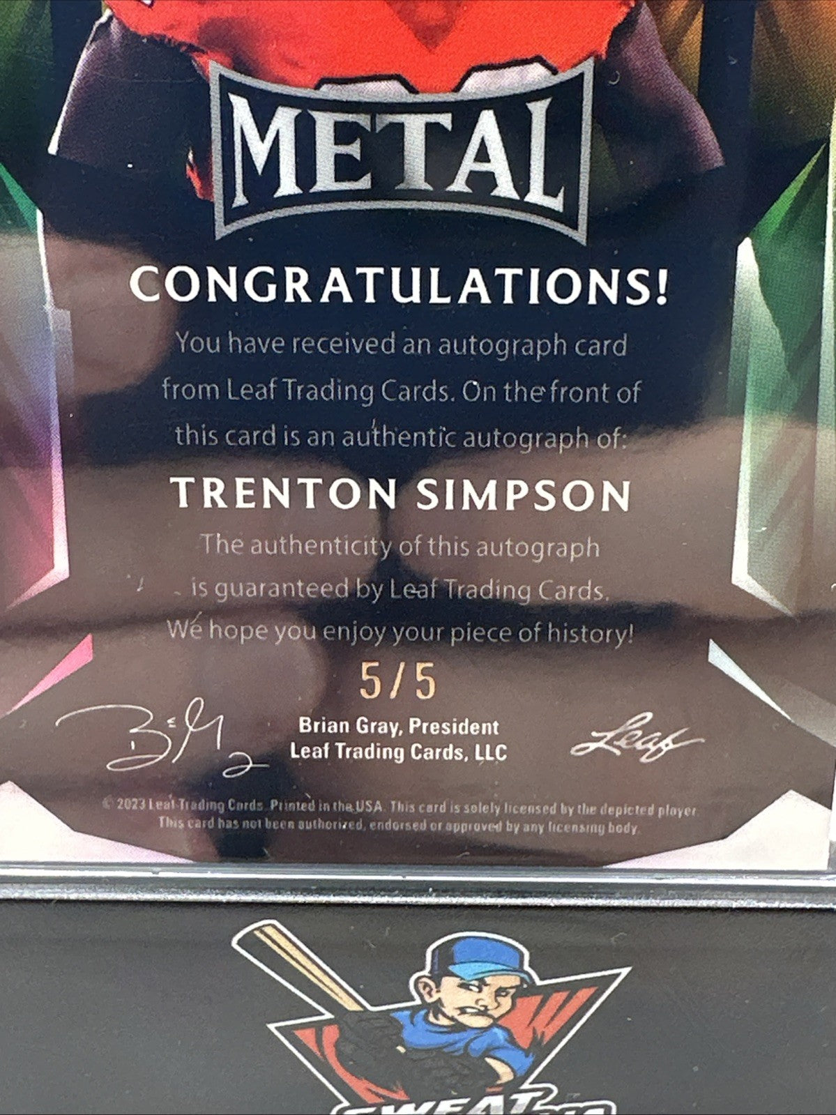 2023 Leaf Metal Trenton Simpson Rookie College Football 5/5