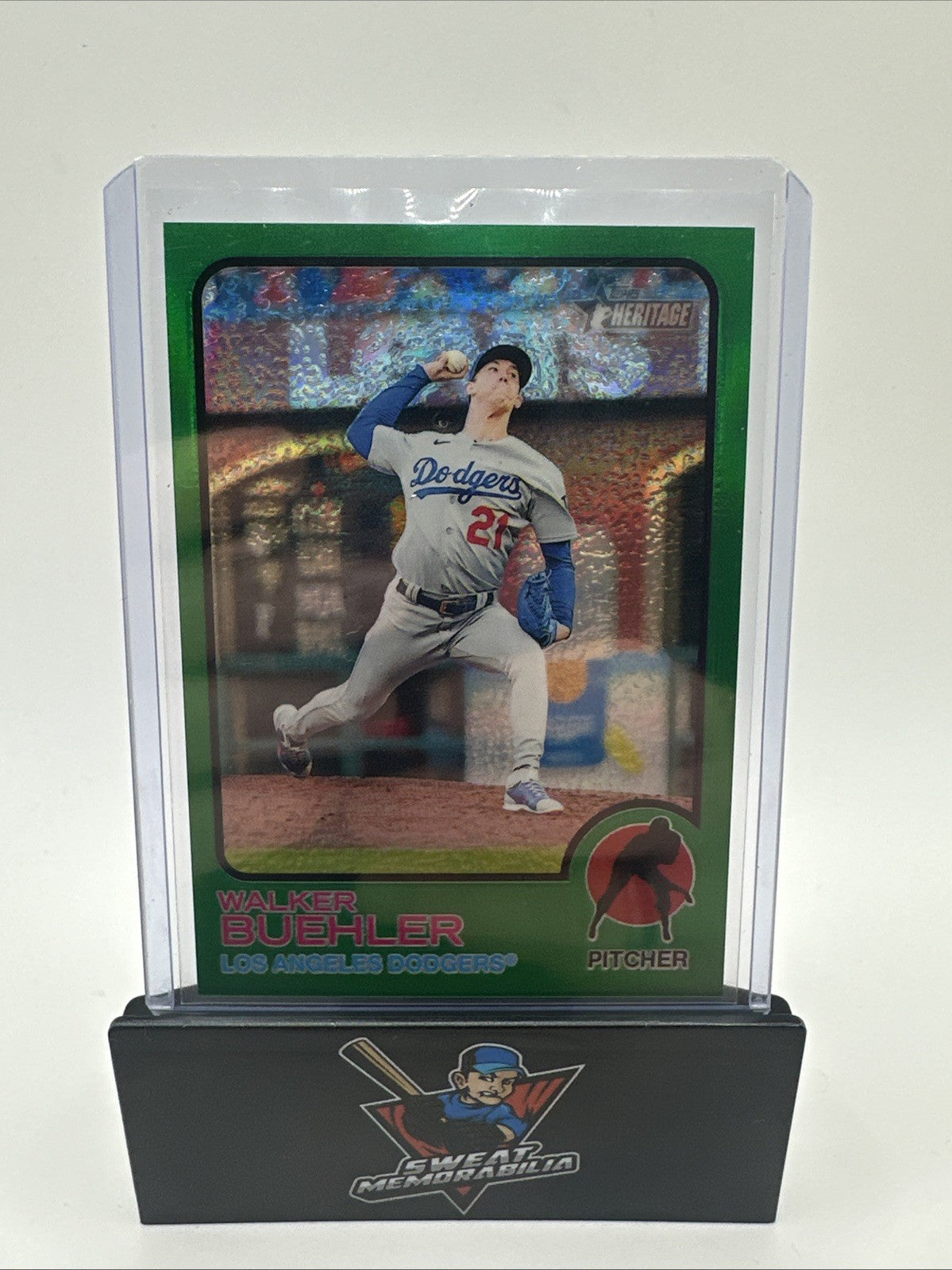 2022 Topps Heritage Baseball Walker Buehler Chrome Green Refractor #273