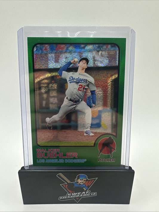 2022 Topps Heritage Baseball Walker Buehler Chrome Green Refractor #273