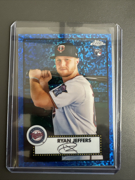 Ryan Jeffers RC 2021 Topps Chrome Platinum Anniv. Blue Mini-Diamonds /199 #64