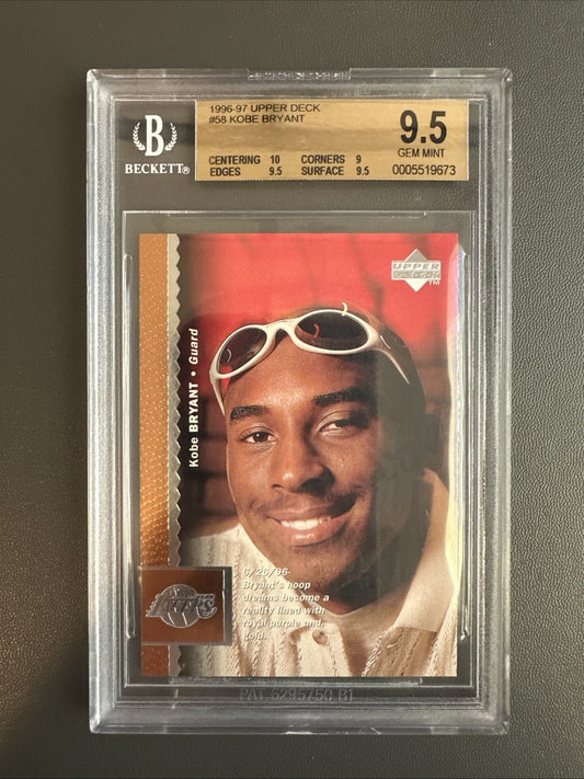 1996 Upper Deck #58 Kobe Bryant RC Rookie BGS 9.5