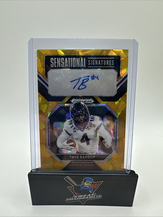 2023 Prizm Draft Picks #SS-TBA Taye Barber Sensational Signatures Gold Ice
