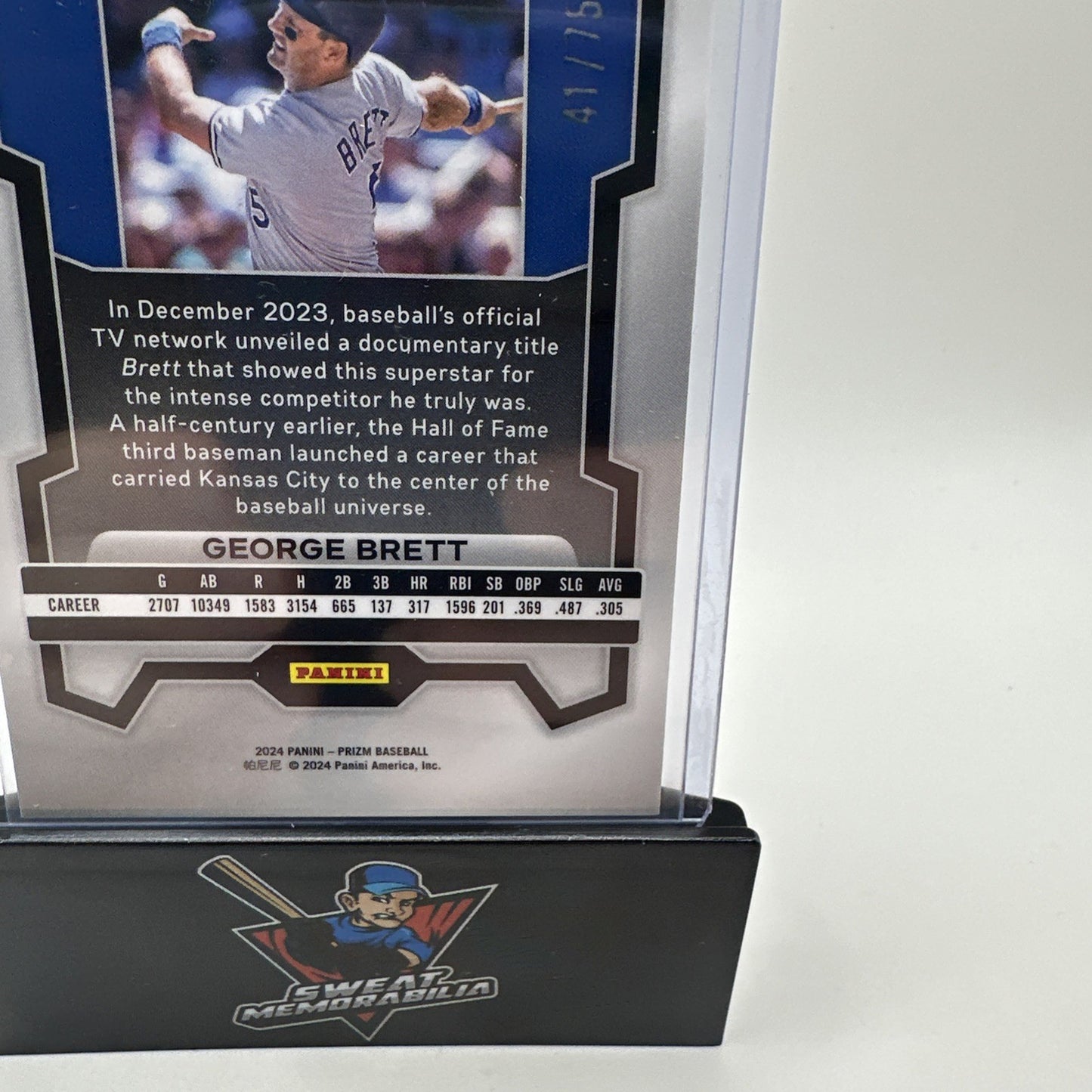 George Brett 2024 Panini Prizm Green Scope Prizm #41/75 Kansas City Royals