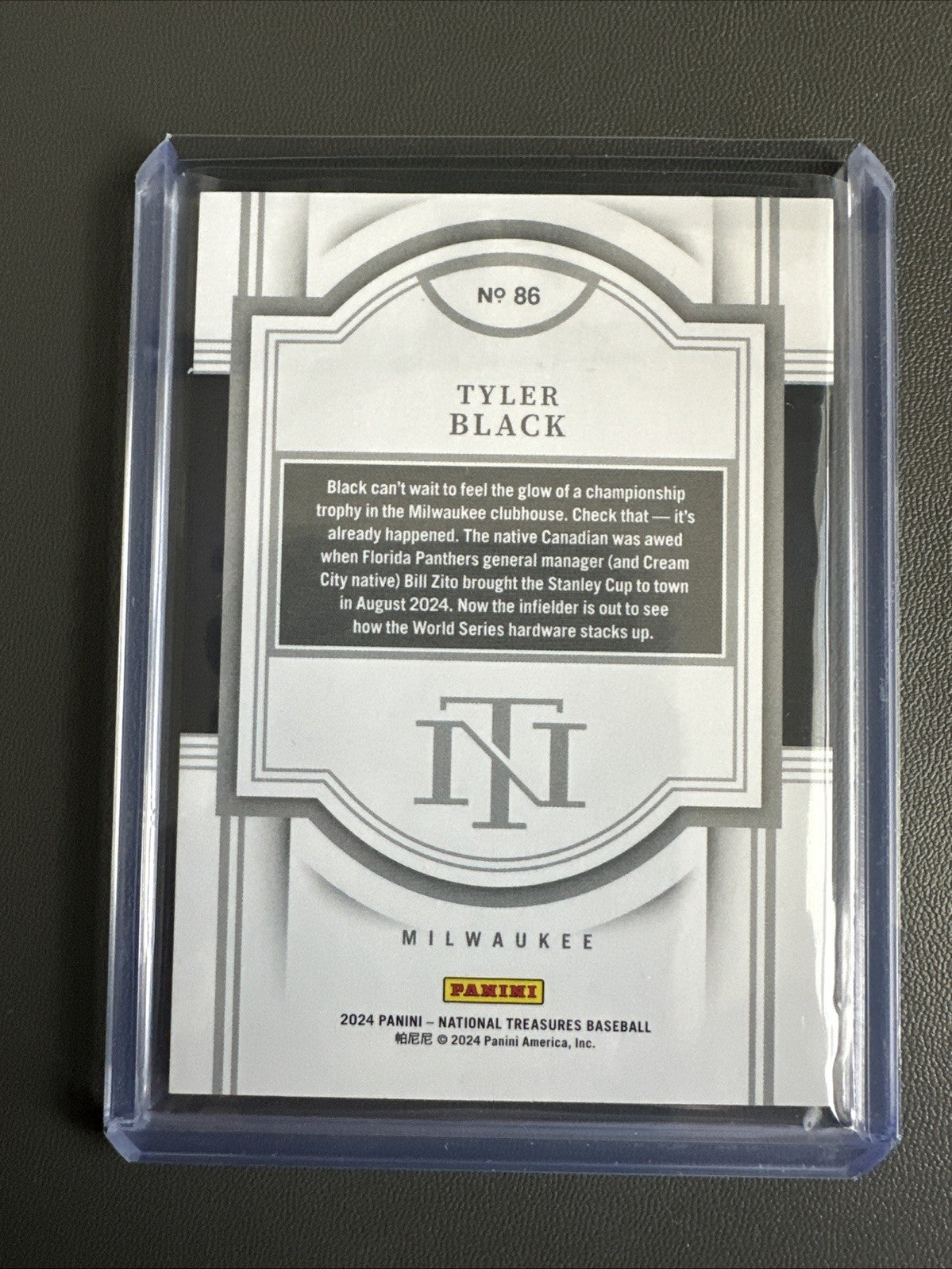 2024 Panini National Treasures Tyler Black Rookie /75 Brewers