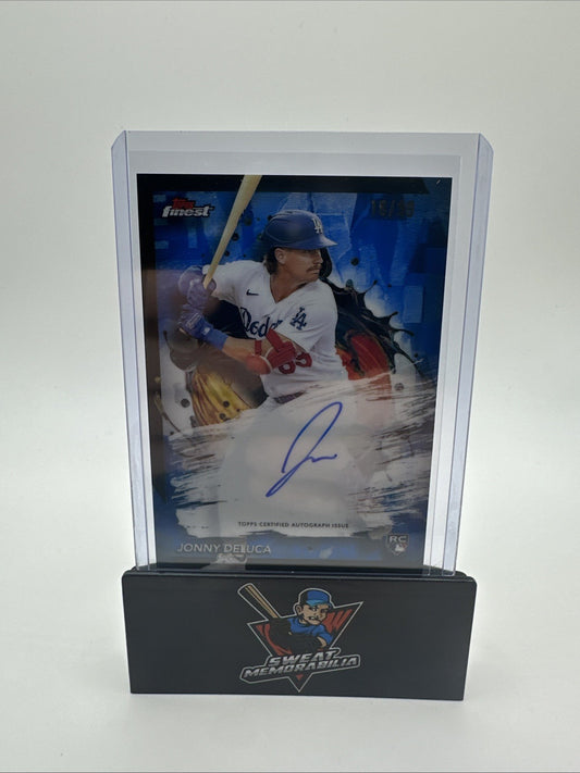 2024 Topps Finest Jonny DeLuca Rookie RC Autograph Rare Blue Refractor /99