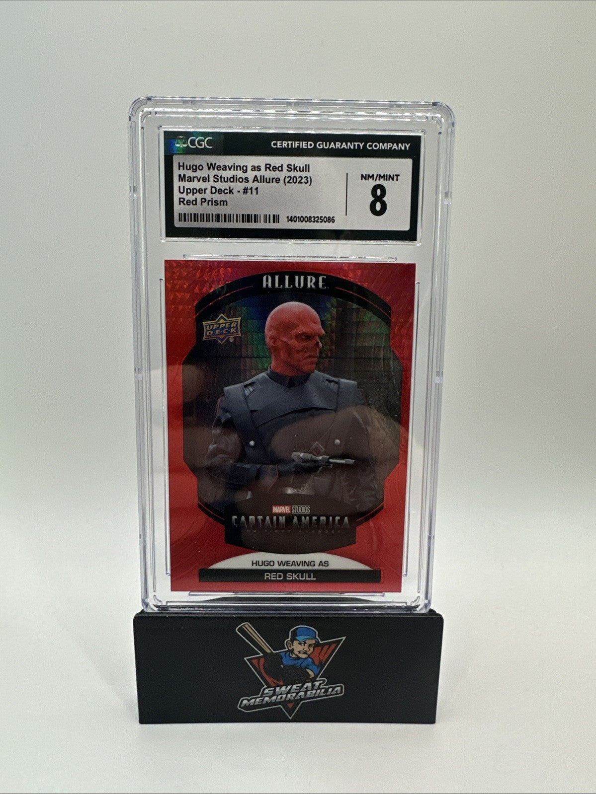 Hugo Weaving - Red Skull 2022 Upper Deck Marvel Allure Red Prism CGC 8