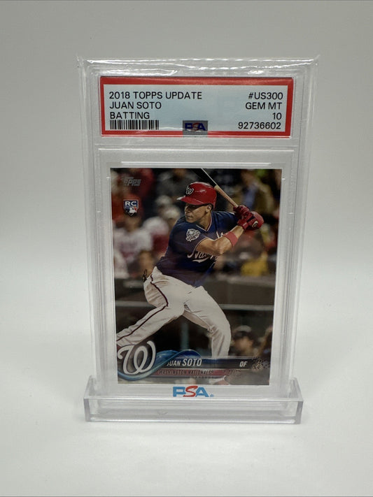 Juan Soto - 2018 Topps Update  #US300 Batting RC Rookie Card PSA Gem Mint 10