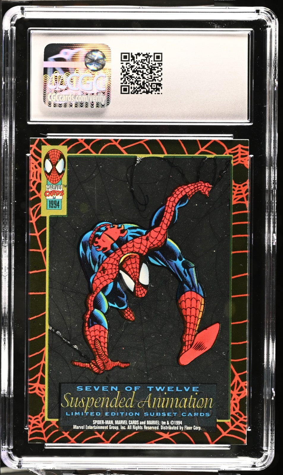1994 Fleer Amazing Spider-Man 1st Edition Spider-Man #7 of 12 CGC 7