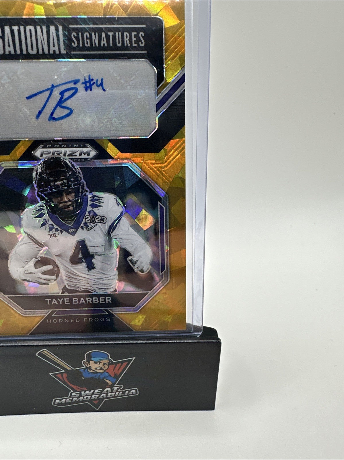 2023 Prizm Draft Picks #SS-TBA Taye Barber Sensational Signatures Gold Ice