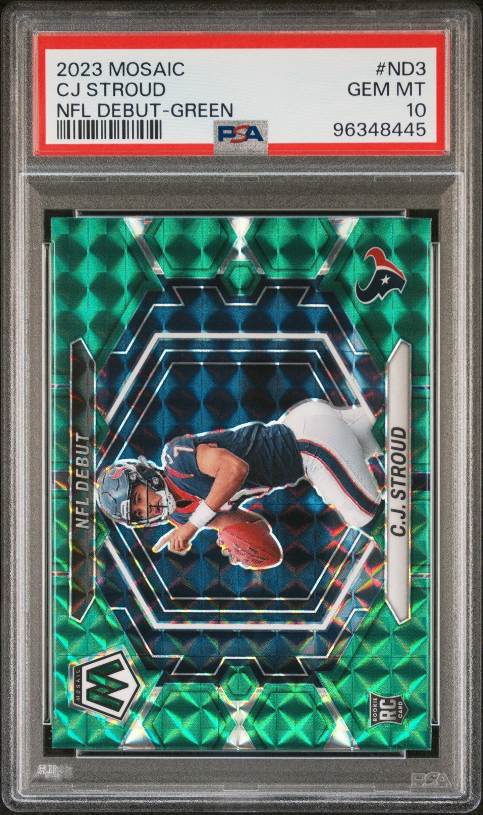 2023 Panini Mosaic NFL Debut CJ Stroud #ND3 Green PSA 10