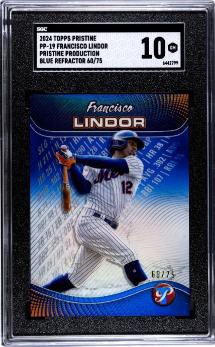2024 Topps Pristine Francisco Lindor Pristine Blue Refractor #PP-19 SGC 10