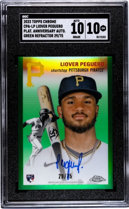 2023 Topps Chrome Platinum Anniversary Liover Peguero Auto Ref. #CPA-LP SGC 10