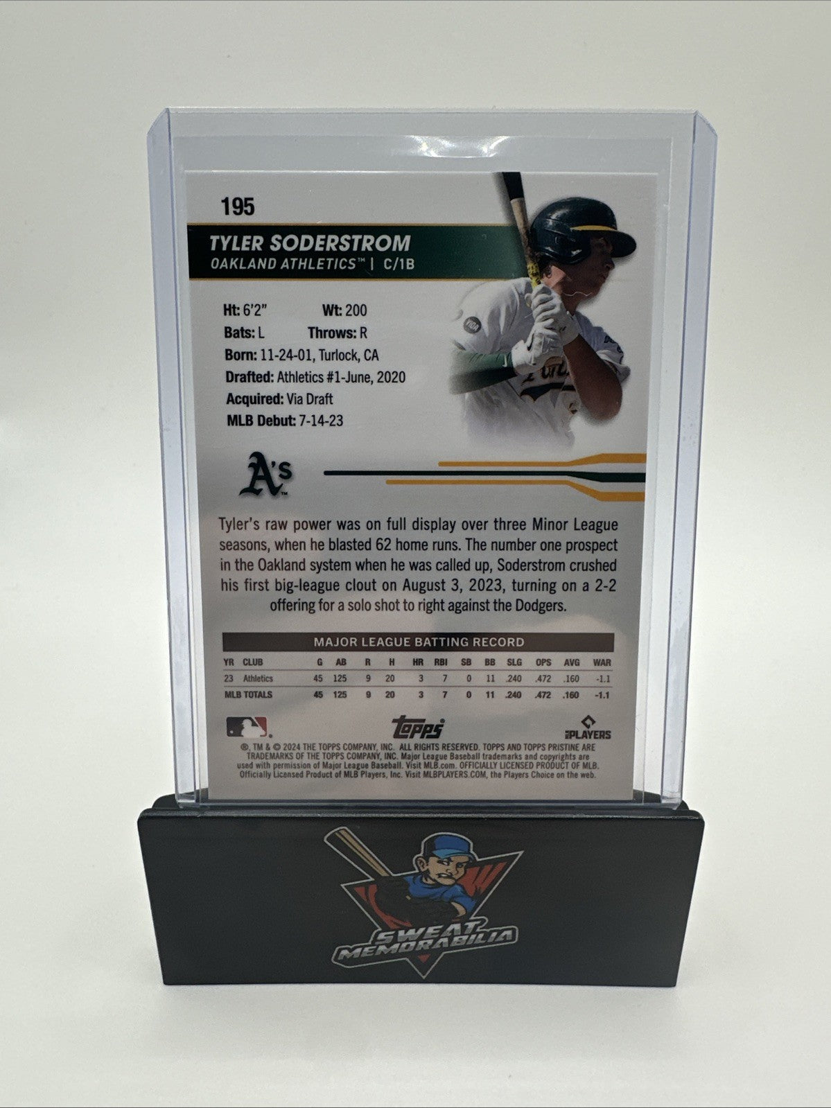2024 Topps Pristine - Tyler Soderstrom #195 True Blue /50 RC