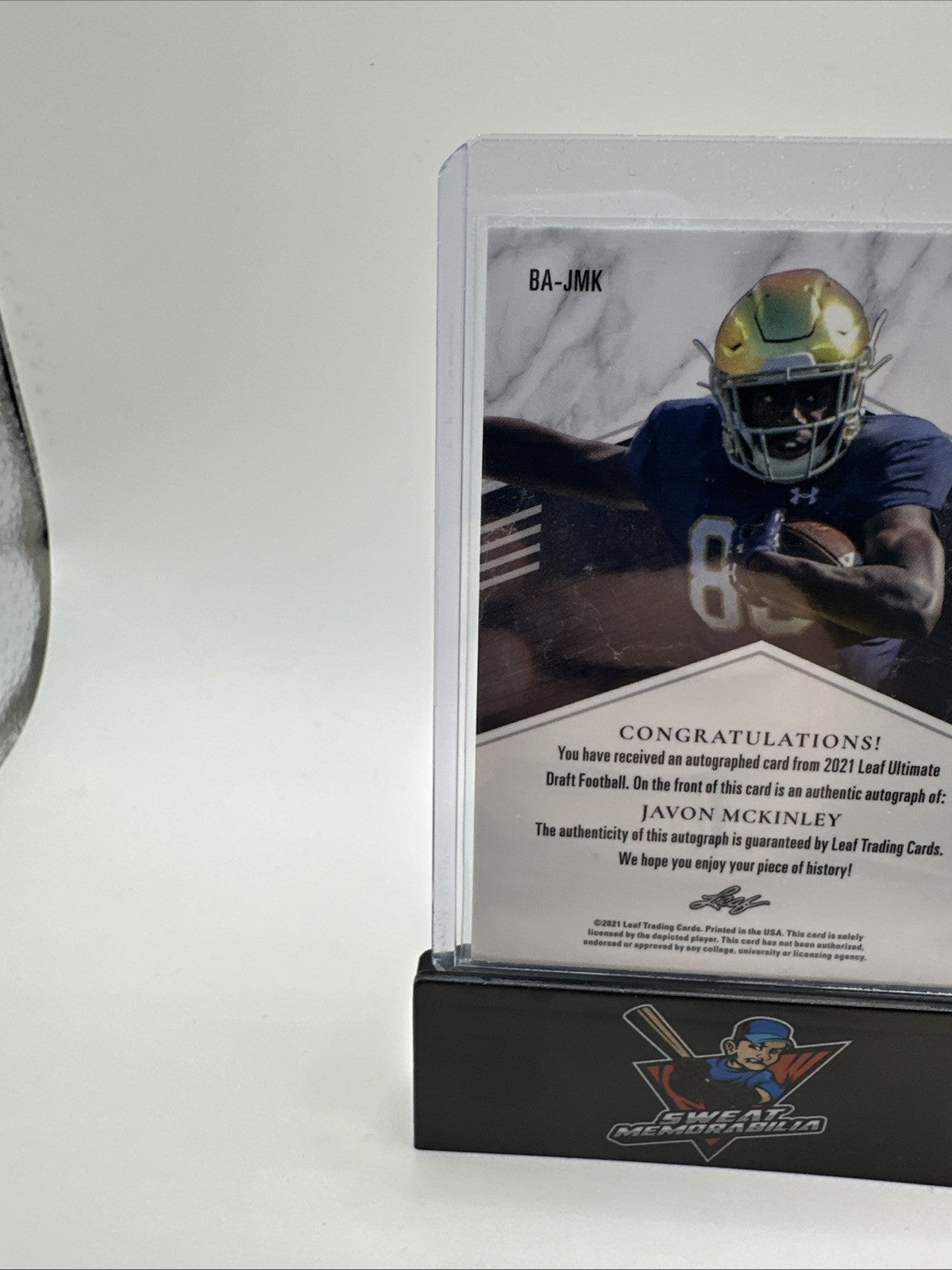 2021 LEAF ULTIMATE DRAFT JAVON MCKINLEY ROOKIE/RC AUTO #18/35