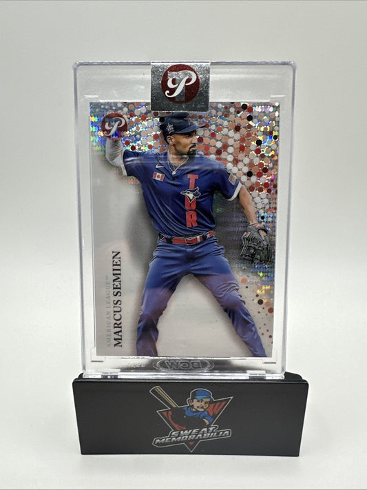 Marcus Semien 2022 Topps Pristine Encased SP Pulsar Refractor Blue Jays Rangers
