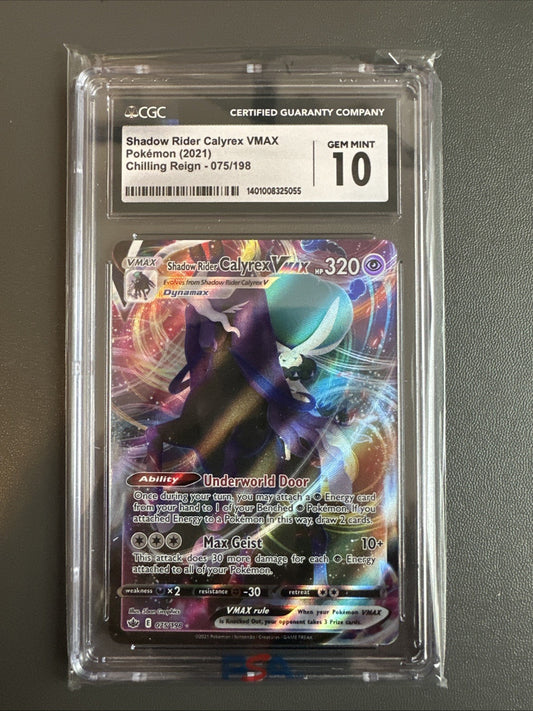 Shadow Rider Calyrex VMAX 075/198 Sword & Shield - Chilling Reign Holo CGC 10