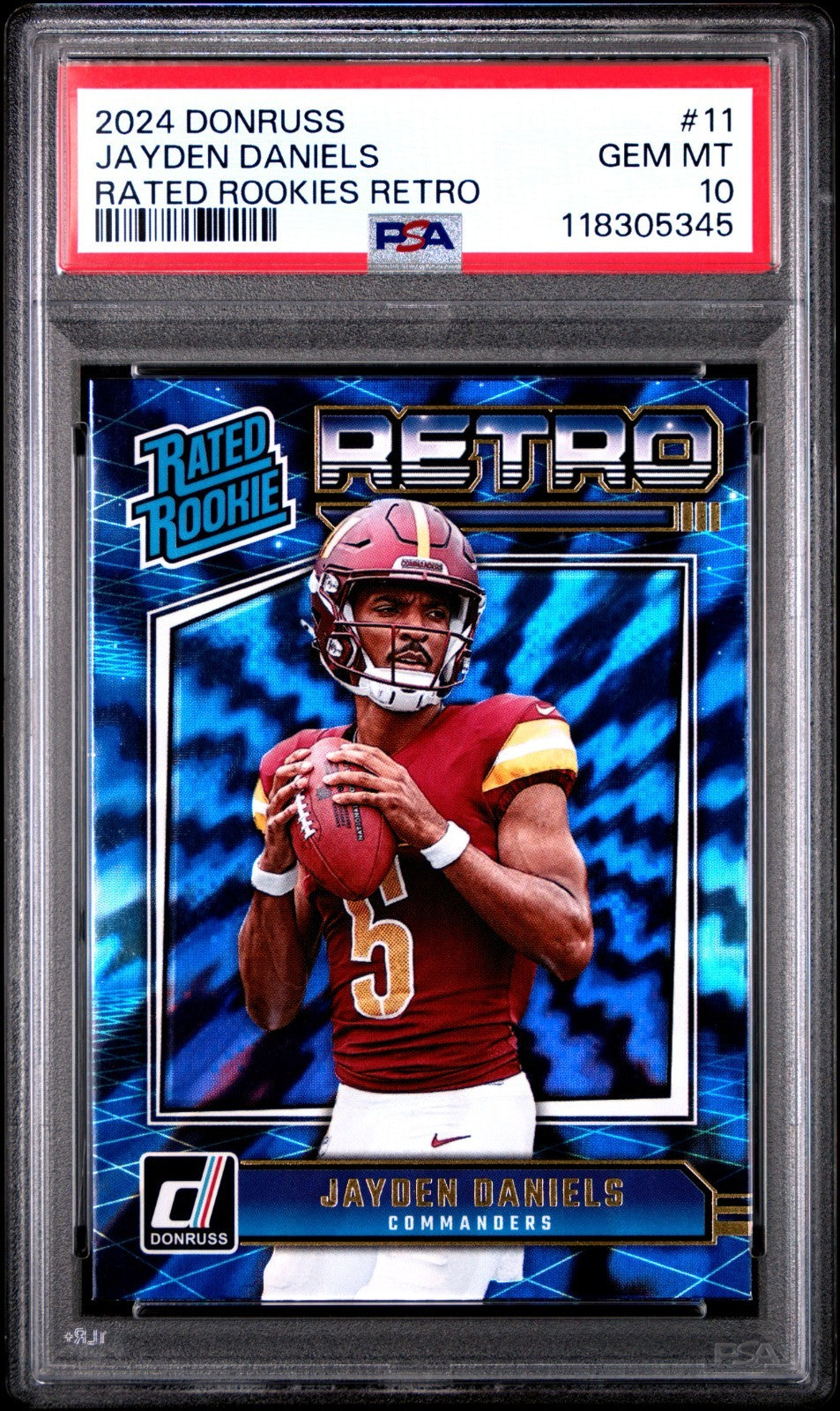 2024 Panini Donruss Rated Rookies Retro Jayden Daniels #11 PSA 10