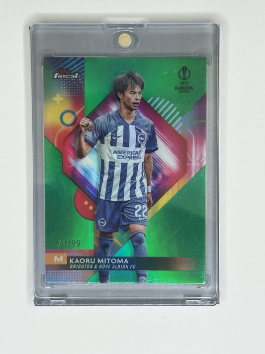 2024 Topps Finest UEFA Champions League Kaoru Mitoma Green Prizm 71/99