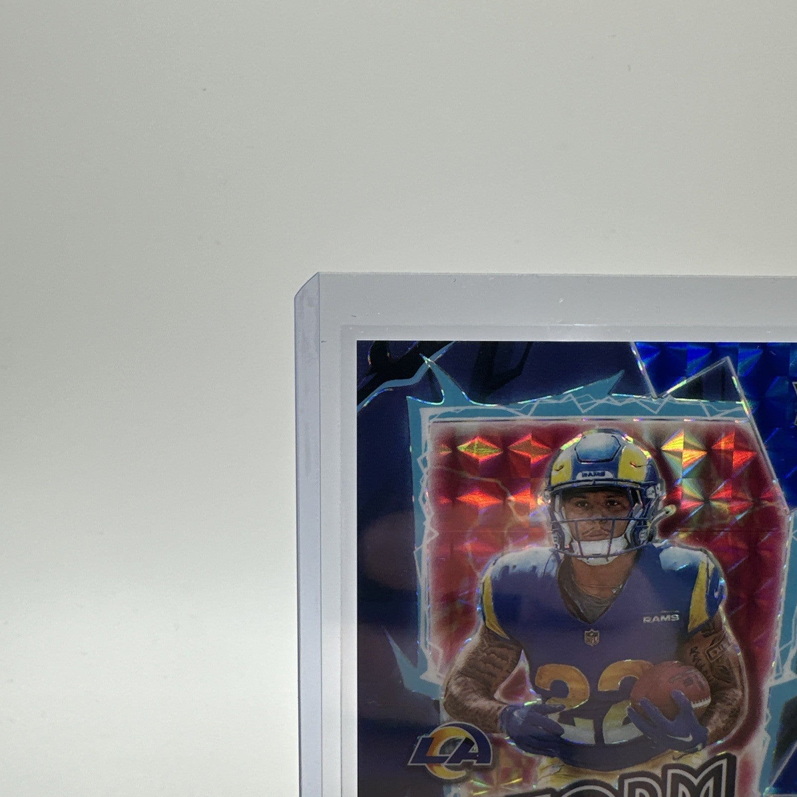 2024 Panini Mosaic Blake Corum #5 RC Rams Storm Silver/Blue 73/99