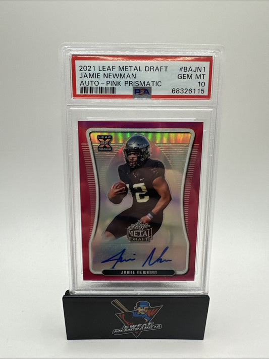 2021 Leaf Metal Draft #BA-JN1 Jamie Newman Autographs Silver #/20 PSA 10