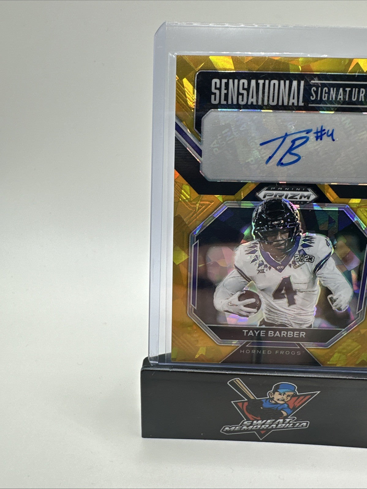 2023 Prizm Draft Picks #SS-TBA Taye Barber Sensational Signatures Gold Ice