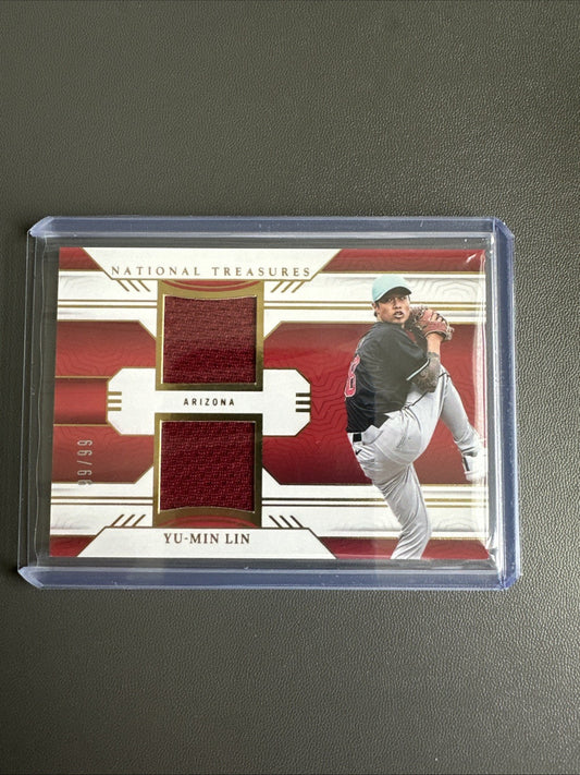 Yu-Min lin 2024 Panini National Treasures Dual Relic #GSD-YML Diamondbacks /99