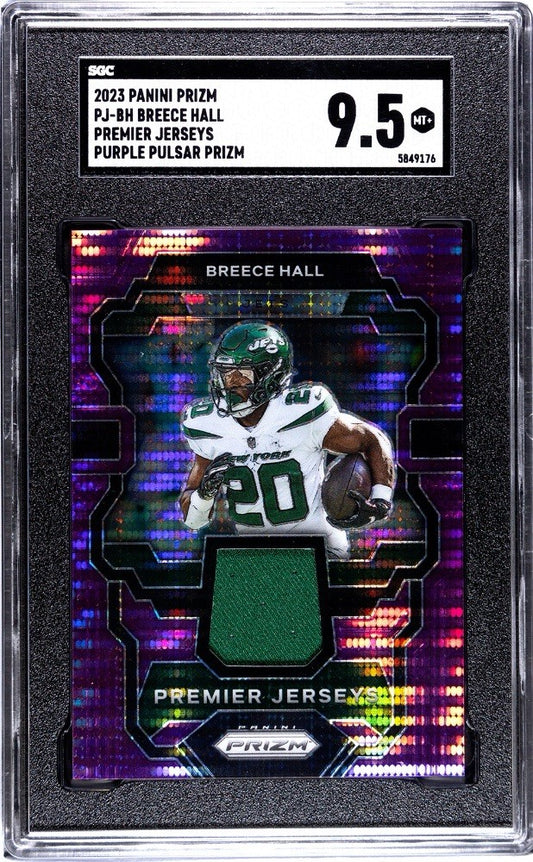 2023 Panini Prizm Football BREECE HALL Premier Jerseys PJ-BH Purple SGC 9.5