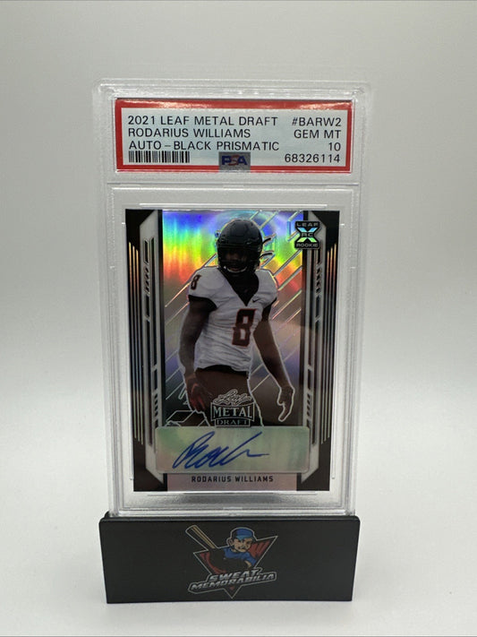 2021 Leaf Metal Draft Black Prismatic /15 Rodarius Williams #BA-RW2 Auto