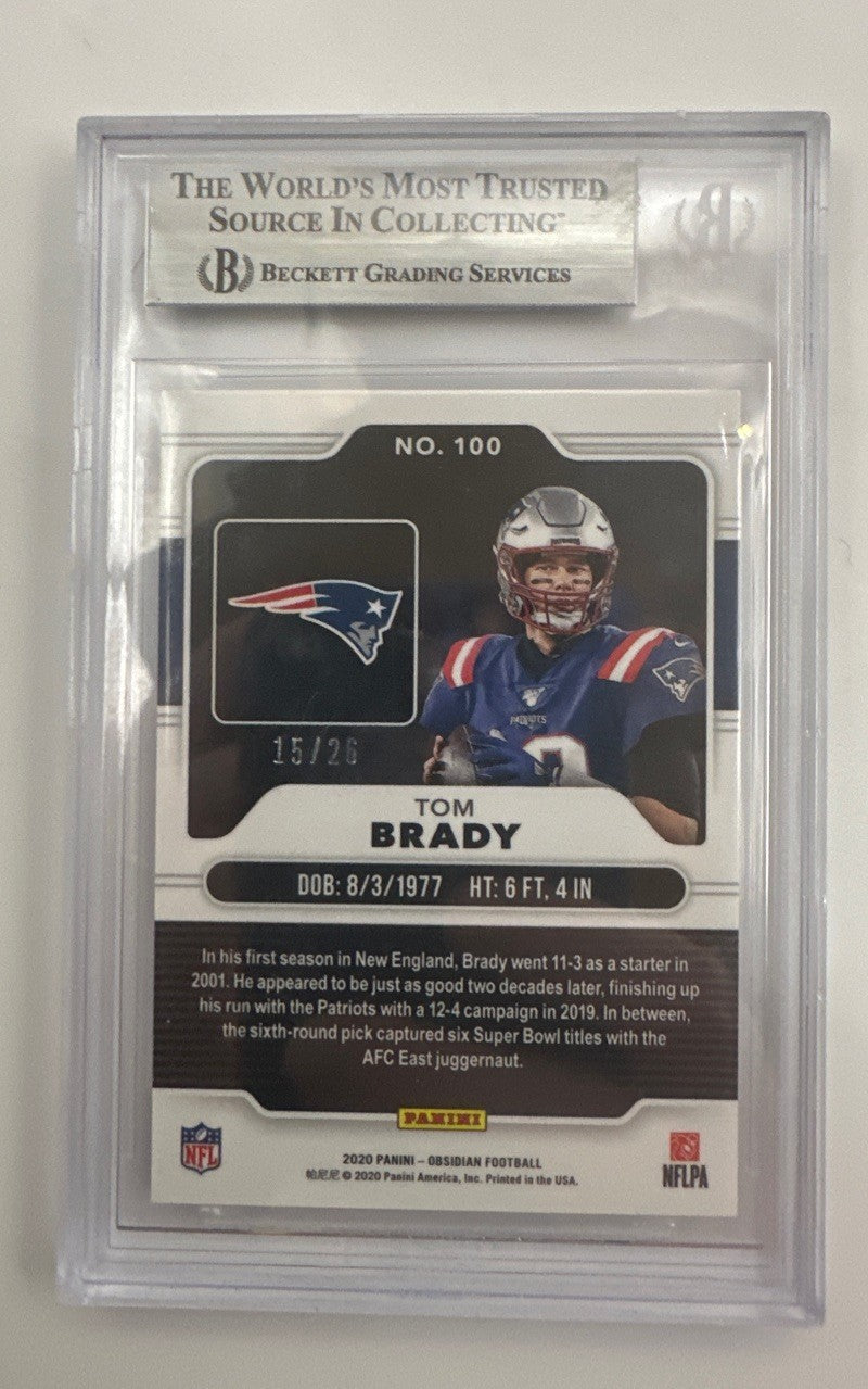 2020 Panini Obsidian Electric Etch Red Flood Tom Brady #100 BGS 8.5