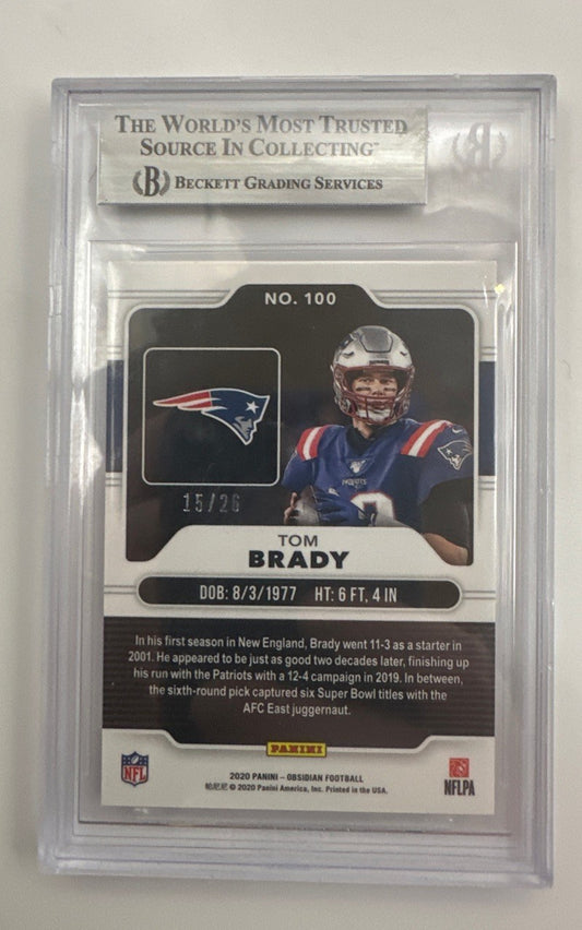 2020 Panini Obsidian Electric Etch Red Flood Tom Brady #100 BGS 8.5