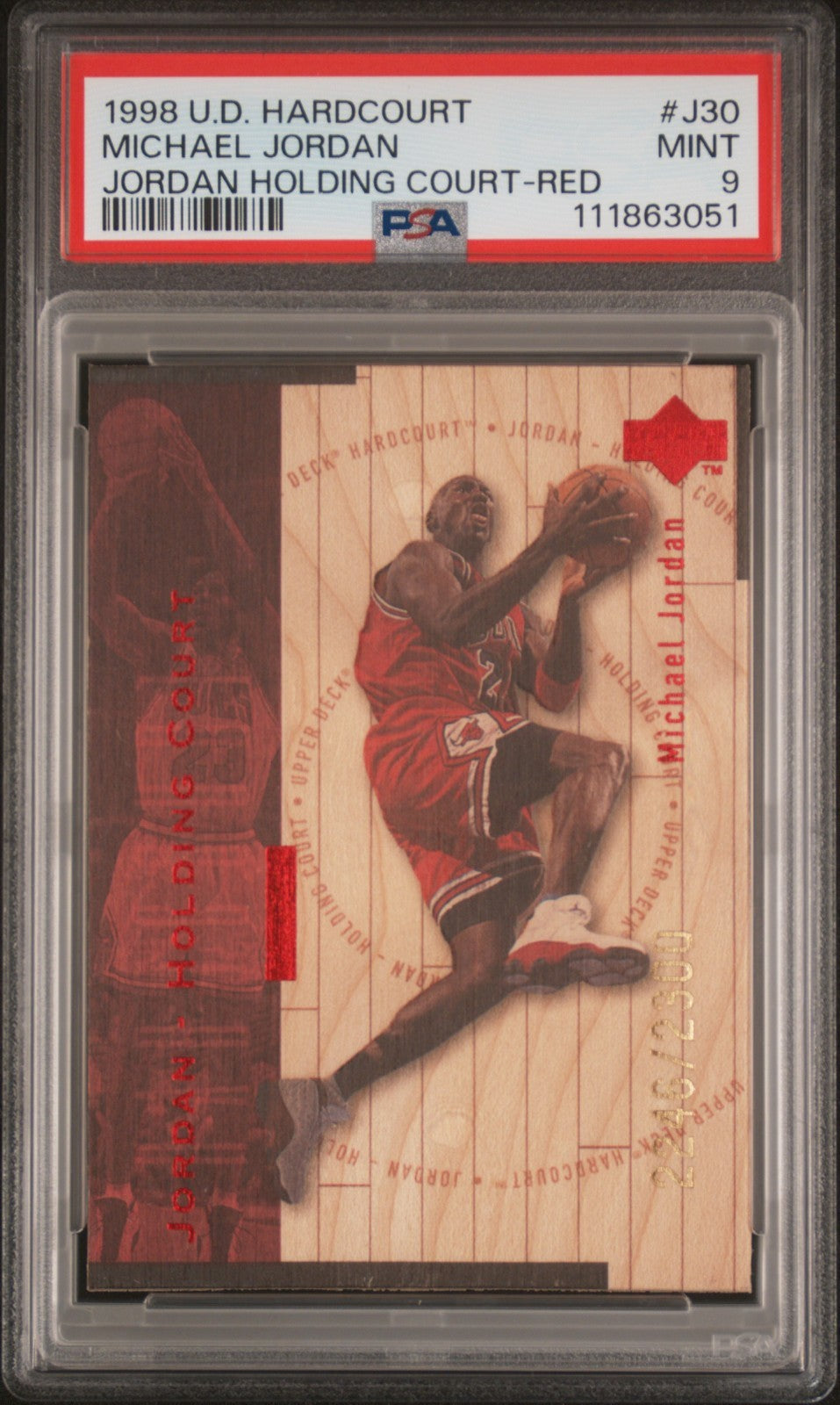 1998 Upper Deck Hardcourt Jordan Holding Court Michael Jordan Jordan #J30 PSA 9