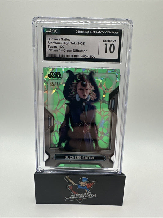 2023 Star Wars High Tek Duchess Satine Krykna Green /75 PSA 10