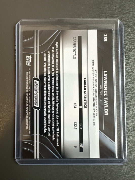 2023 Topps Composite Lawrence Taylor Topps Chrome Black Gold Refractor #/50 #135
