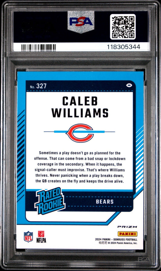 2024 Panini Donruss Caleb Williams #327 Optic Preview Pink PSA 9