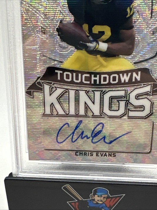 Chris Evans 2021 Leaf Metal Draft Touchdown Kings Auto 29/75 PSA 9
