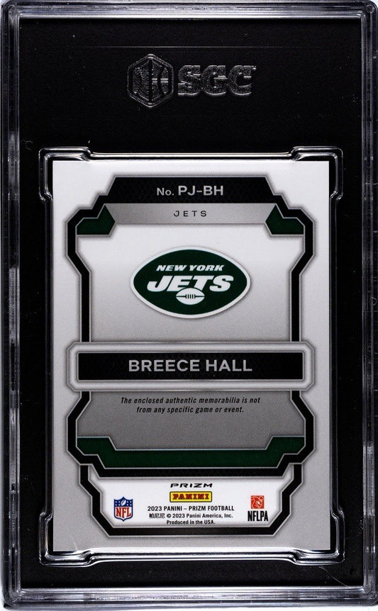 2023 Panini Prizm Football BREECE HALL Premier Jerseys PJ-BH Purple SGC 9.5