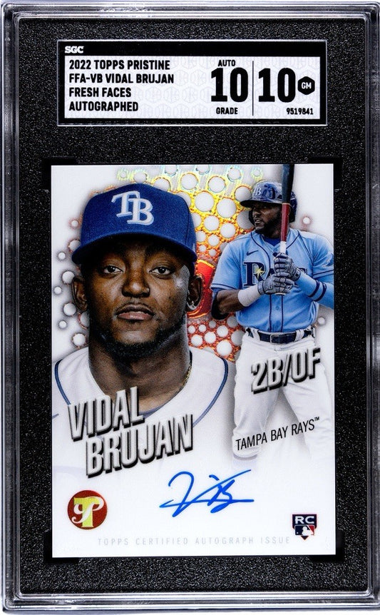 2022 Topps Pristine Vidal Brujan Rookie Auto Autograph RC #PA-VB SGC 10