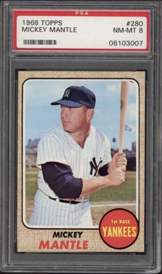 1968 Topps Mickey Mantle Base #280 PSA 8