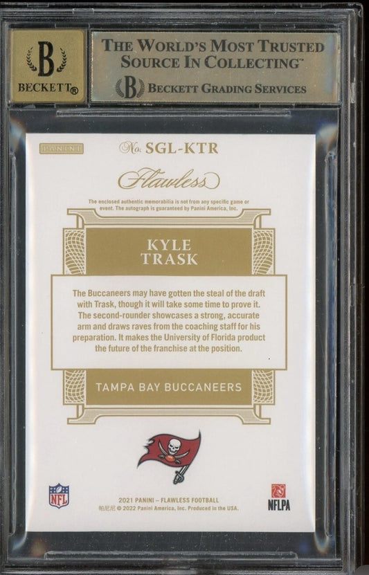 2021 Flawless Signatures Gloves Kyle Trask RPA RC /25 Beckett 9.5 w/ 10 AUTO